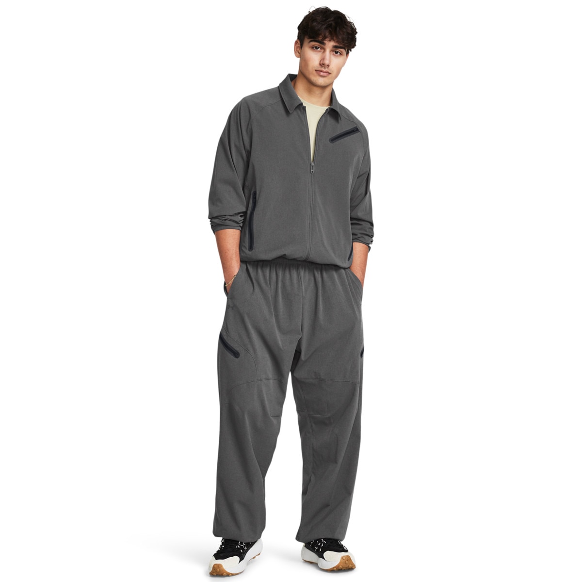 Męskie spodnie treningowe Under Armour UA Unstoppable Airvent Cargo - szare - UNDER ARMOUR