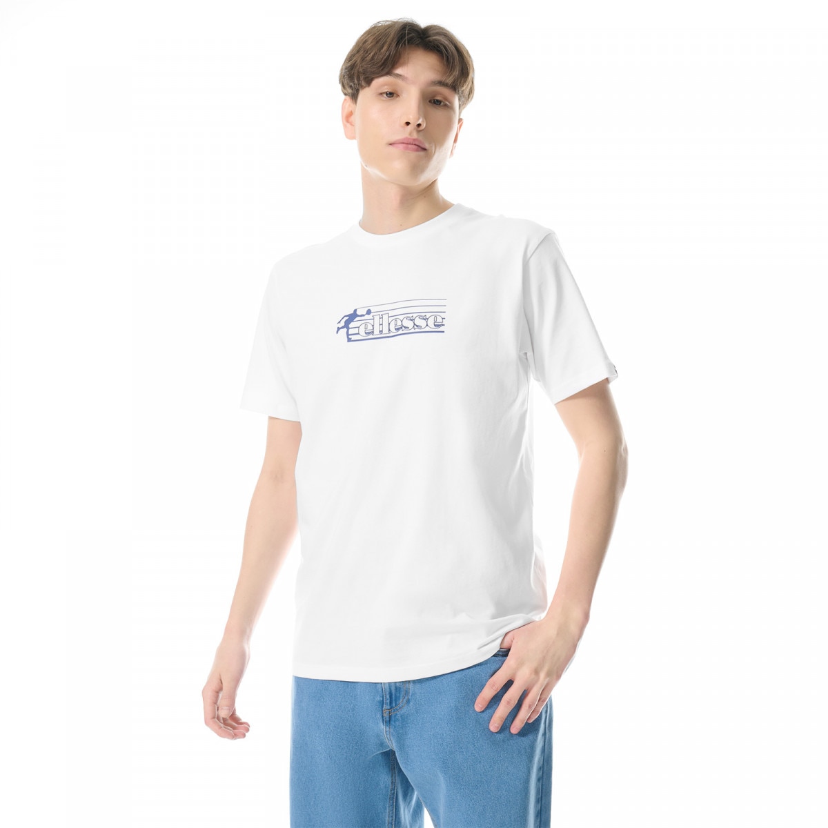 Męski t-shirt z nadrukiem Ellesse Compellioni T-Shirt - biały - ELLESSE
