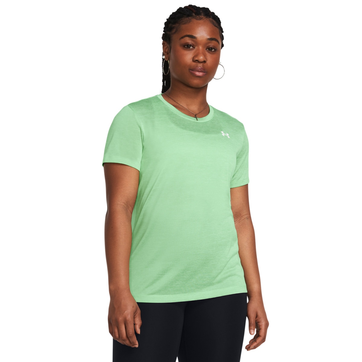 Damska koszulka treningowa Under Armour Tech SSC- Twist - zielona - UNDER ARMOUR