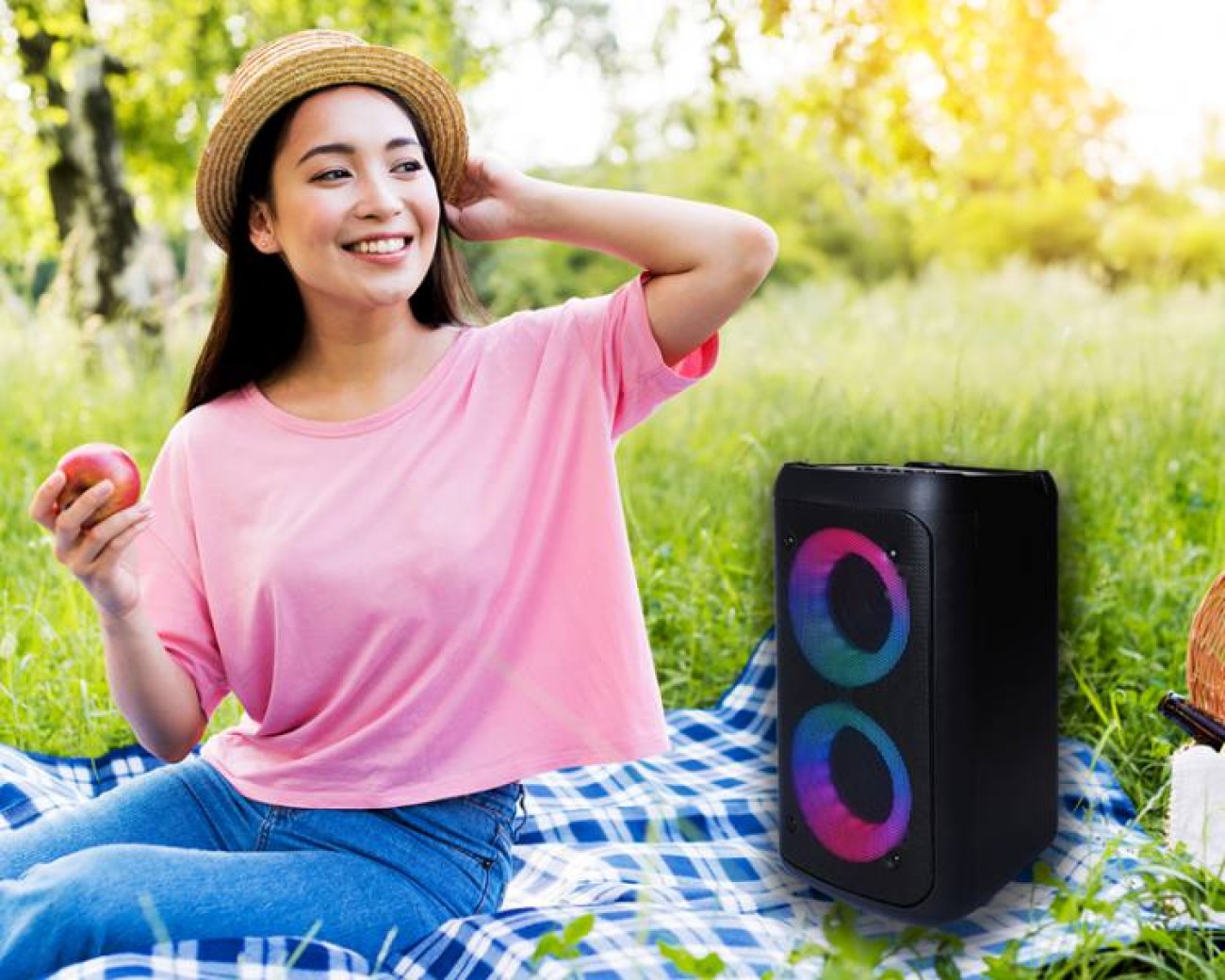 Głośnik bluetooth LTC  RGB 2x3`` USB/SD/AUX 4000mAh