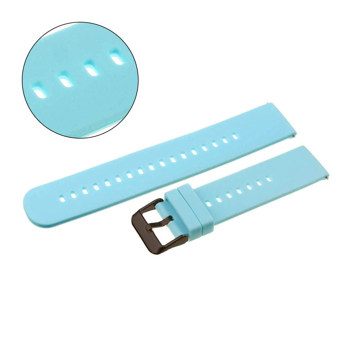 Pasek uniwersalny 18 mm silikonowy niebieski, zapinka czarna + teleskopy