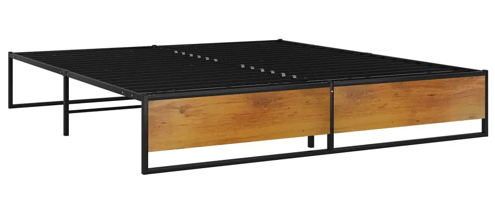 Czarne metalowe niskie łóżko małżeńskie 160x200 cm E0-K54