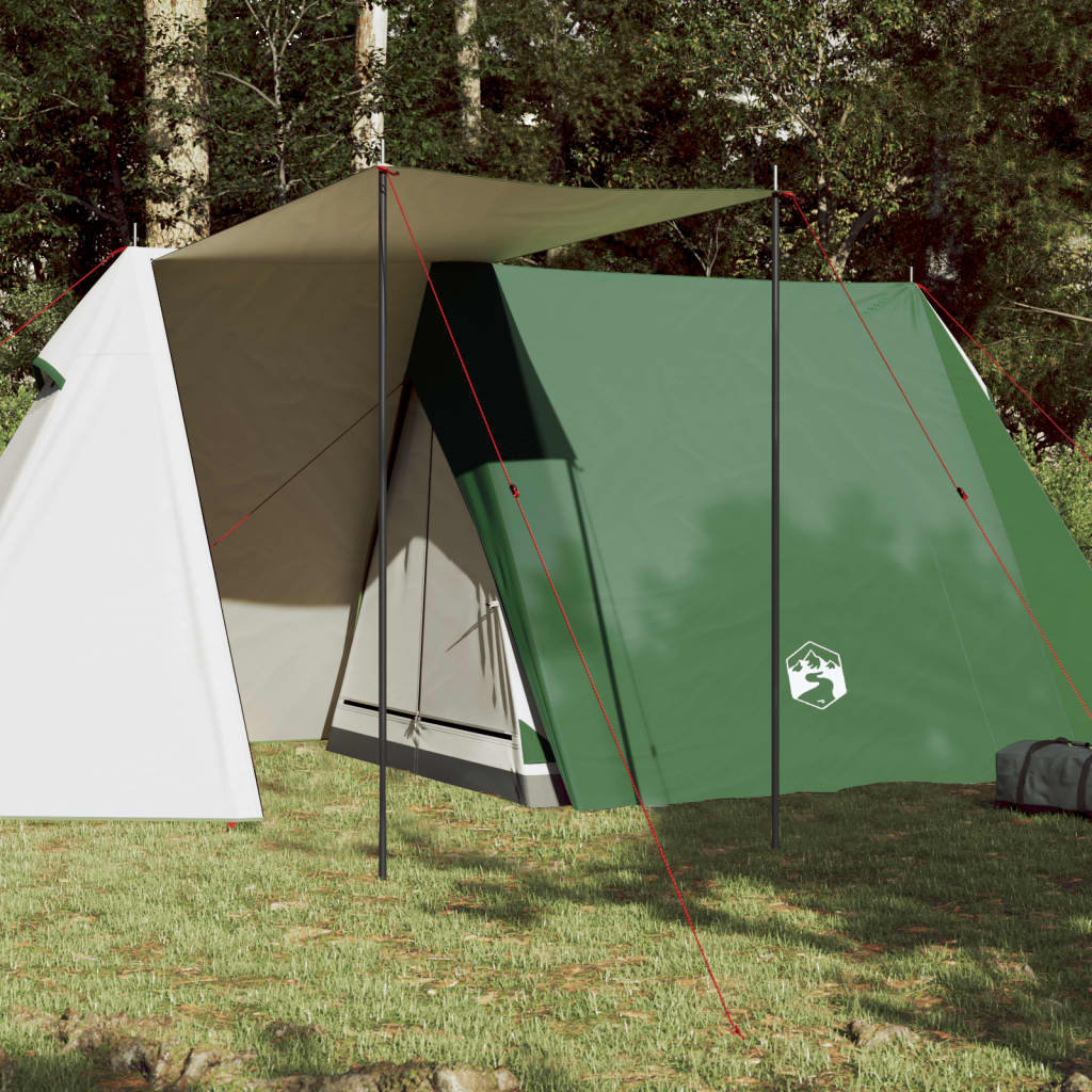 vidaXL Namiot kempingowy, 3-os., zielony, 465x220x170 cm, tafta 185T