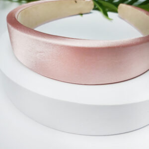 Yeye, Satynowa opaska do włosów gładka, Różowy