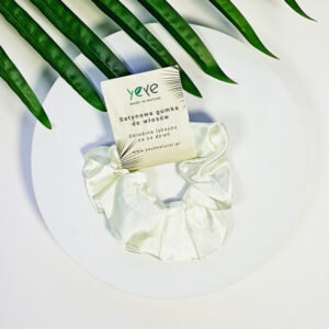 Satynowa gumka do włosów Yeye Biały