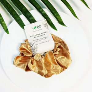 Satynowa gumka do włosów Yeye Złoty