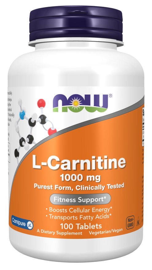 Now Foods, L-Carnitine - L-Karnityna 1000mg, Suplement diety, 100 tabl.