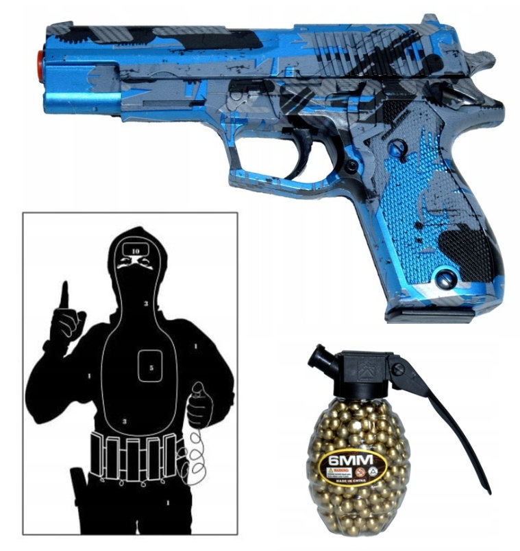 Pistolet kulki Pistolety + KULKI TARCZA
