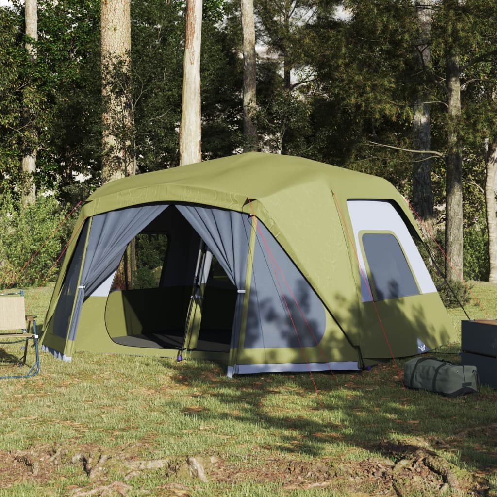 vidaXL Namiot kempingowy, 10-os., zielony, 443x437x229 cm