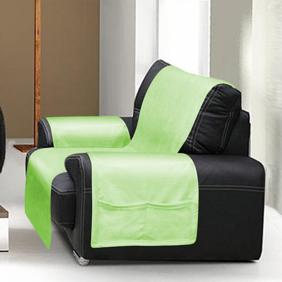 Koc narzuta na fotel 65x170 Mustella limonkowy