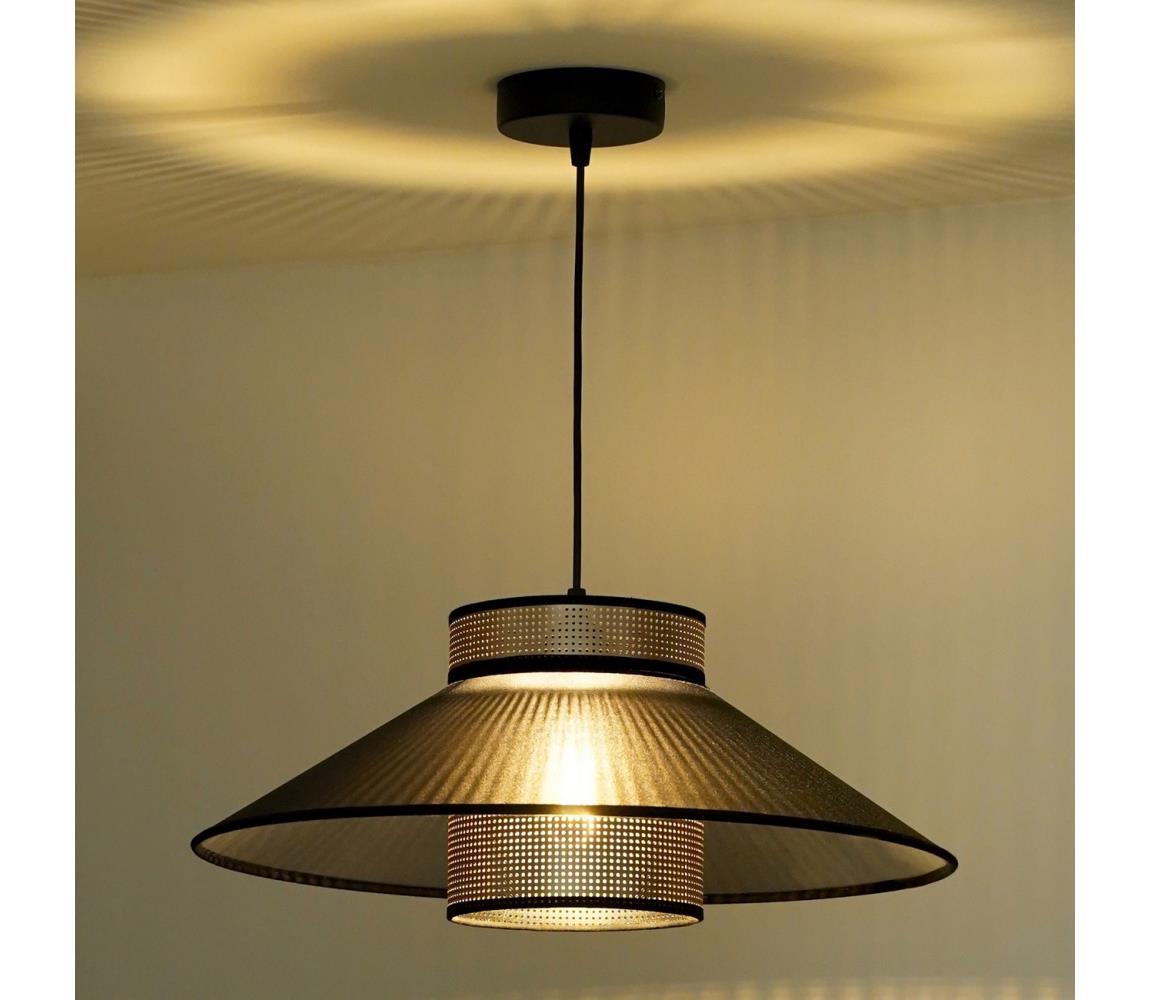 Duolla - Żyrandol na lince RIO SHINY 1xE27/15W/230V śr. 45 cm czarny/miedziany