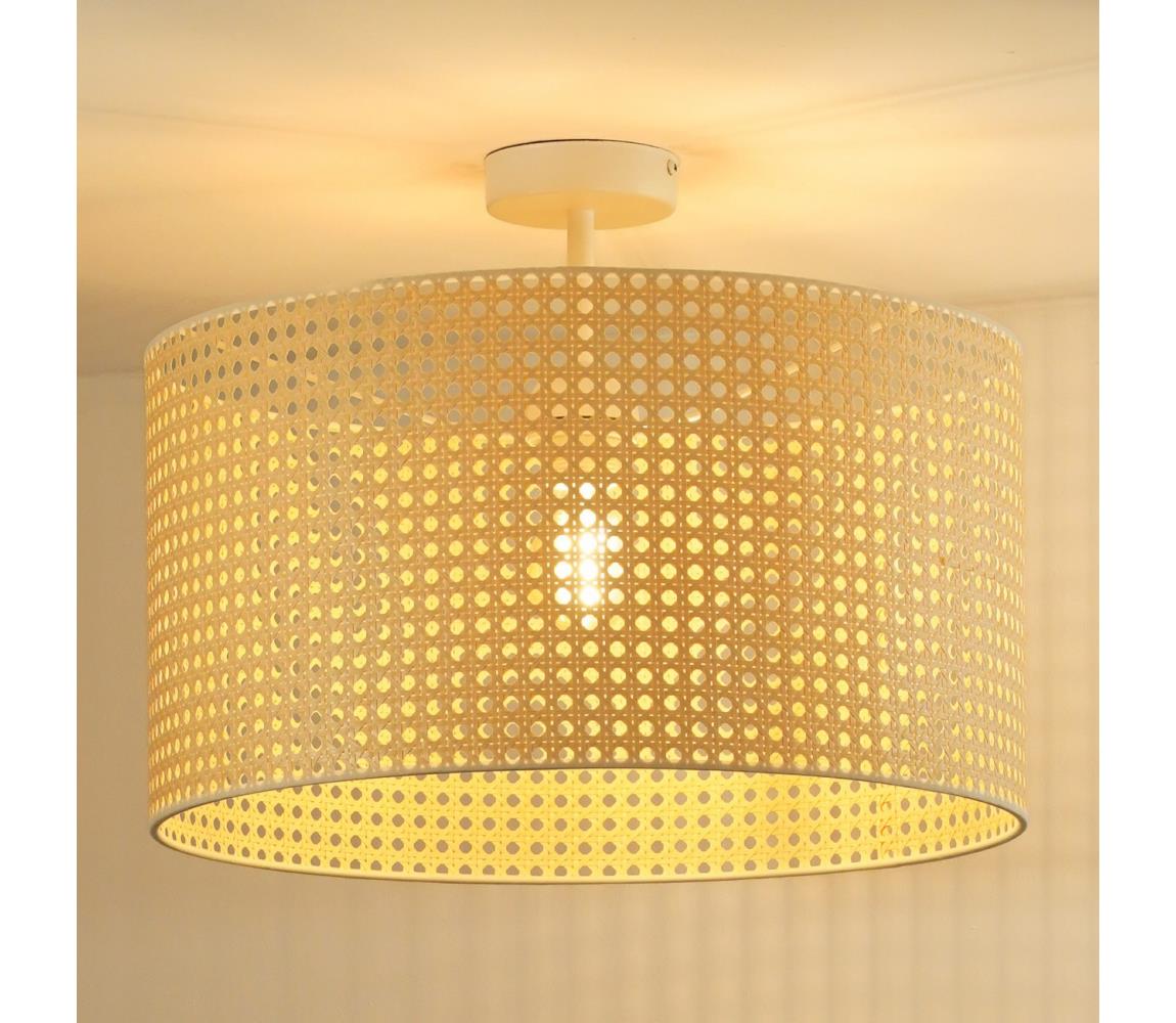 Duolla - Żyrandol natynkowy ROLLER RATTAN 1xE27/15W/230V śr. 45 cm beżowy