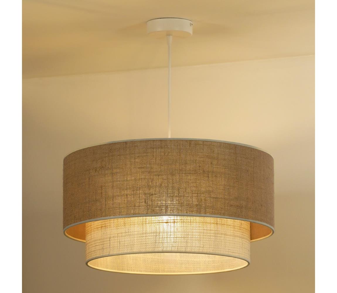 Duolla - Żyrandol na lince YUTE BOHO 1xE27/15W/230V śr. 45 cm brązowy/kremowy
