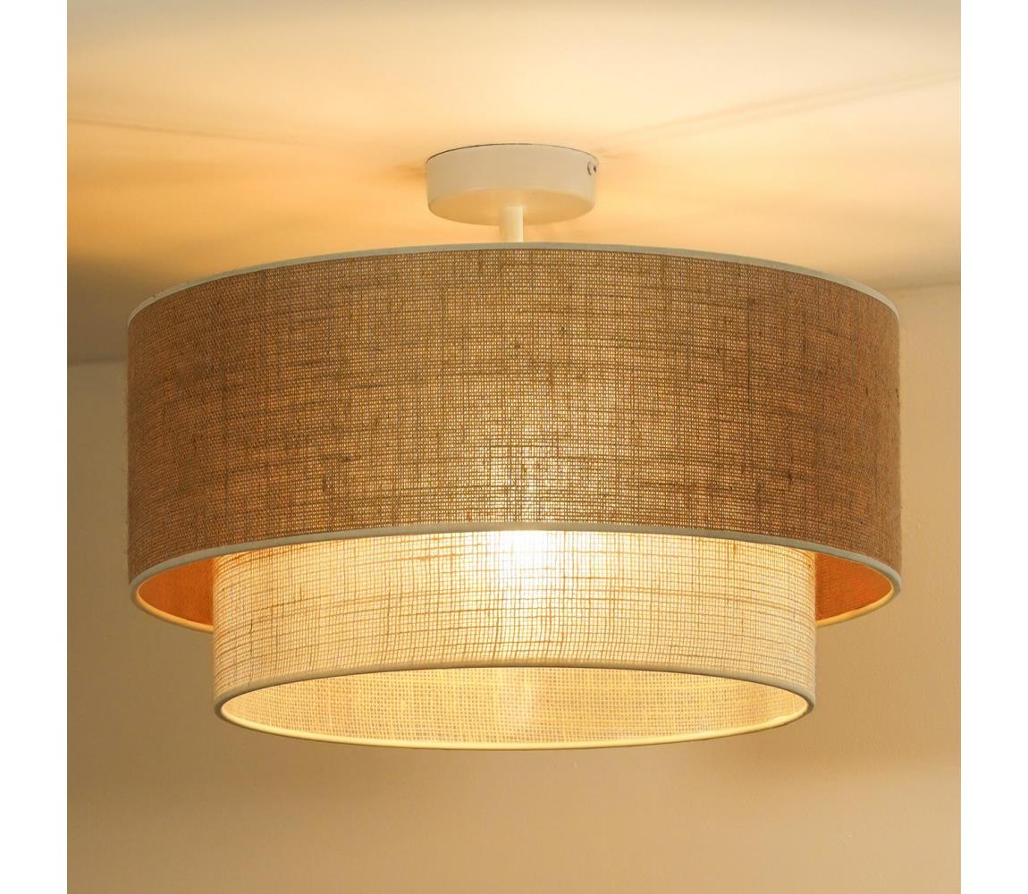 Duolla - Żyrandol natynkowy YUTE BOHO 3xE27/15W/230V śr. 60 cm brązowy/kremowy