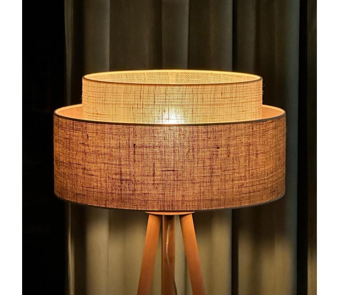 Duolla - Lampa podłogowa YUTE BOHO 1xE27/15W/230V brązowa/szara