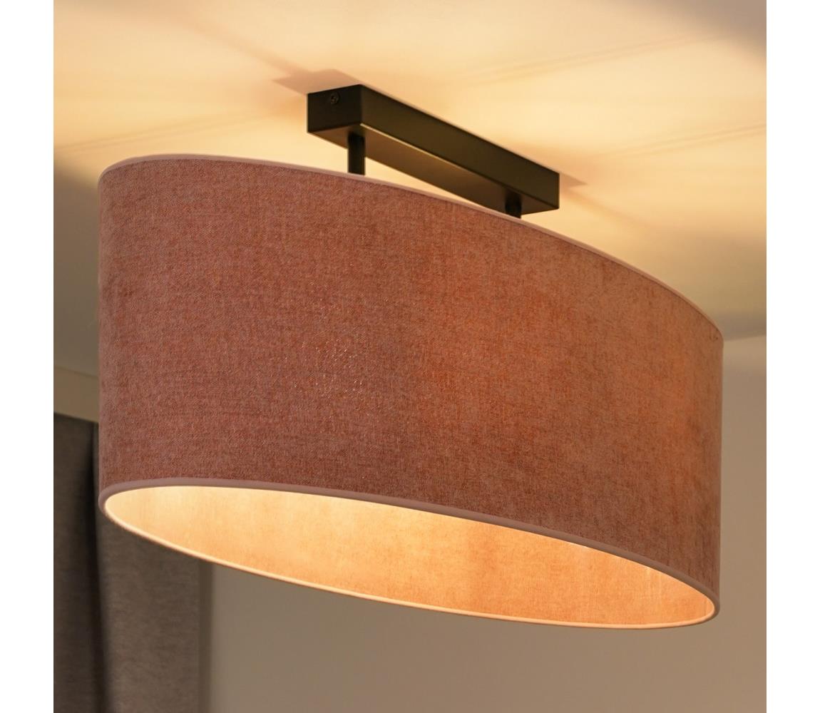 Duolla - Żyrandol natynkowy OVAL 2xE27/15W/230V różowy