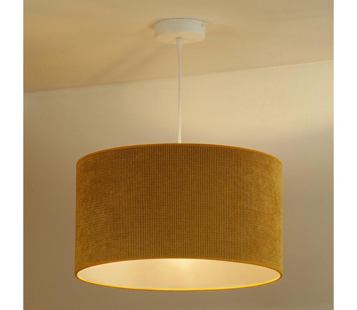 Duolla - Żyrandol na lince CORDUROY 1xE27/15W/230V śr. 40 cm żółty