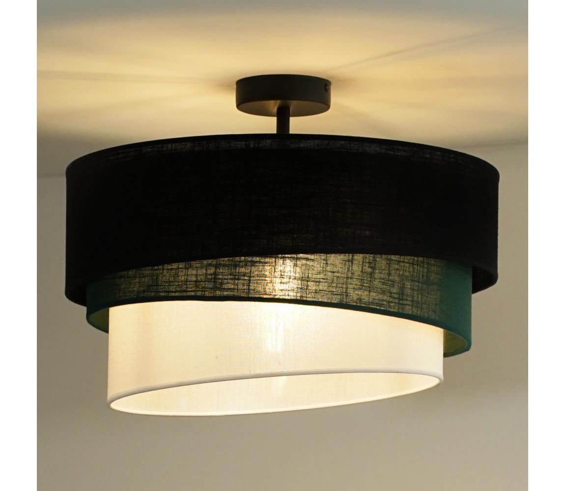 Duolla - Żyrandol natynkowy TRIO 1xE27/15W/230V śr. 45 cm czarny/zielony/biały