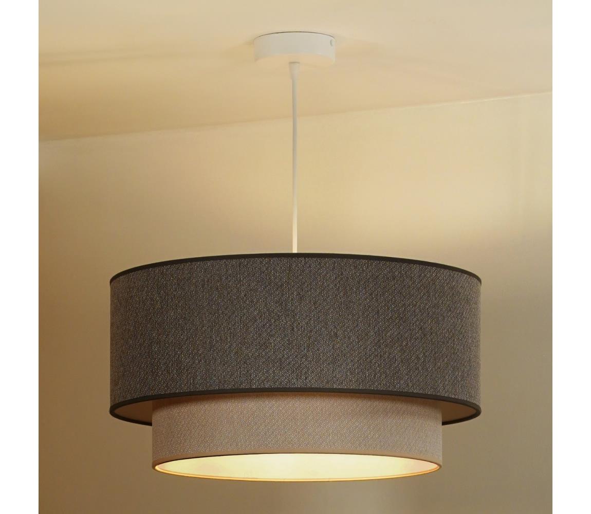 Duolla- Żyrandol na lince BOHO ECO RECYCLING 1xE27/15W/230V śr. 45 cm brązowy/kremowy