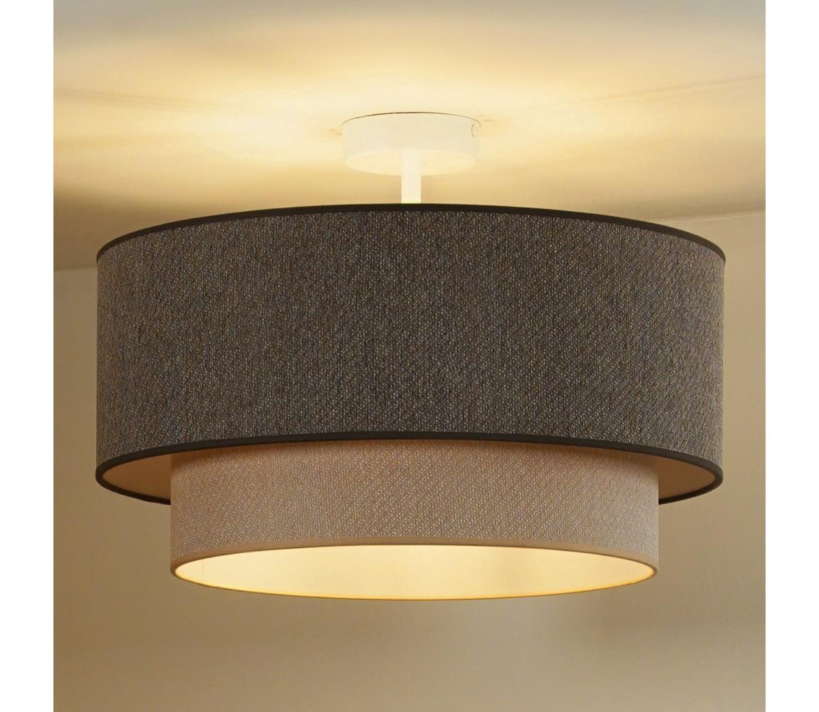 Duolla-Żyrandol natynkowy BOHO ECO RECYCLING 1xE27/15W/230V śr. 45 cm brązowy/kremowy