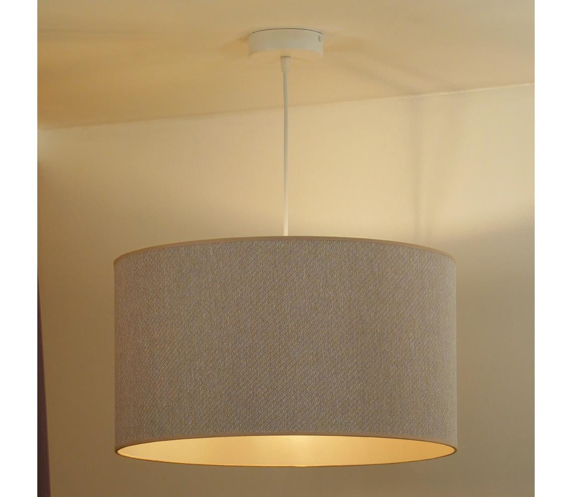 Duolla - Żyrandol na lince ROLLER ECO RECYCLING 1xE27/15W/230V śr. 45 cm kremowy