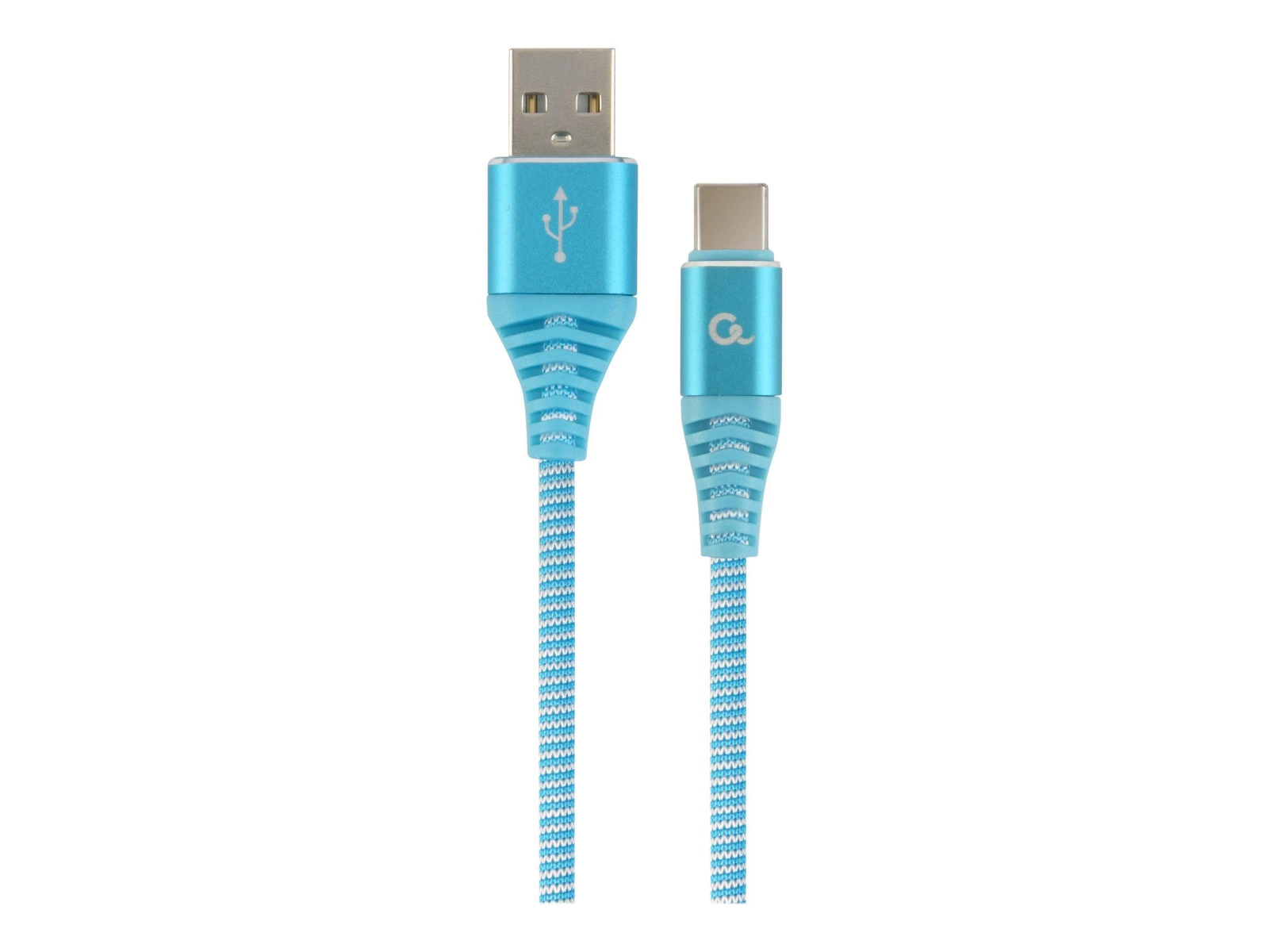 GEMBIRD CC-USB2B-AMCM-2M-VW Gembird premium kabel USB-C 2.0 (AM/CM) metalowe wtyki, oplot, 2m, turkus/biały