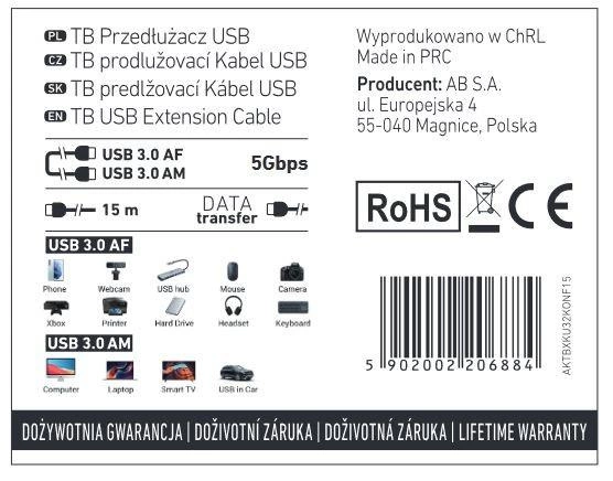 Kabel USB gen.3.0 konferencyjny 15 m