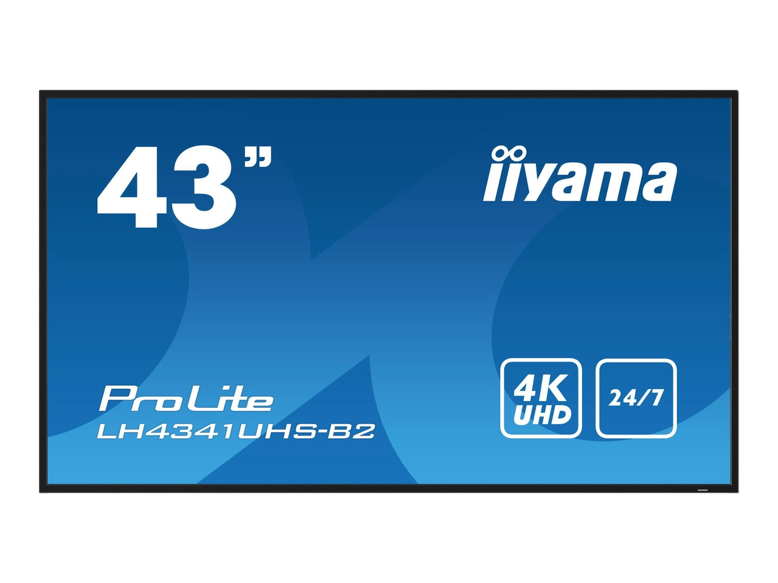 IIYAMA LH4341UHS-B2 43inch 3840x2160 4K UHD IPS panel 1precent Haze Landscape and Portrait mode Speakers 2x 10W VGA 3x HDMI 500cd/m2