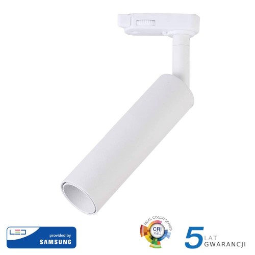 Oprawa 7W LED V-TAC Track Light SAMSUNG CHIP CRI90+ Biała VT-407 3000K 420lm 5 Lat Gwarancji
