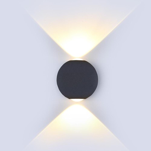 Kinkiet Zewnętrzny V-Tac 6W Led Czarny Okrągły Ip65 Vt-836 4000K 660Lm
