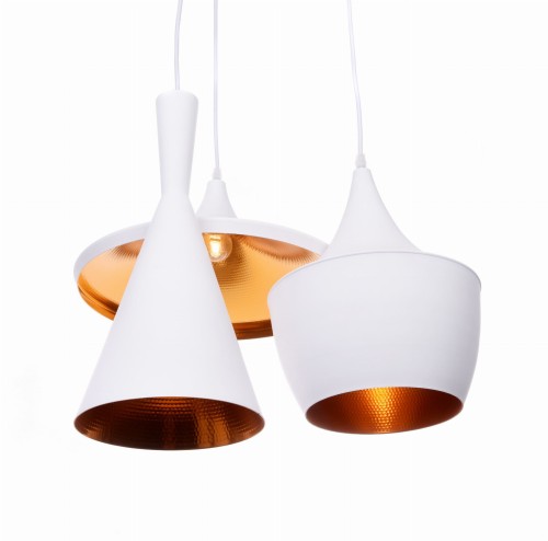 Lumina Deco Potrójna Lampa Wisząca Loft Biała Foggi W3