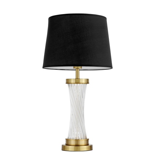 Lumina Deco Lampa Nocna Glamour Czarno-Mosiężna Villanova