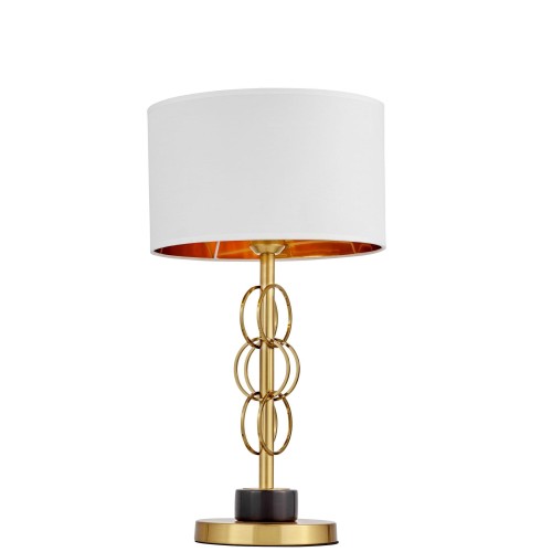 Lumina Deco Glamour Lampa Nocna Biało-Mosiężna Azzaria