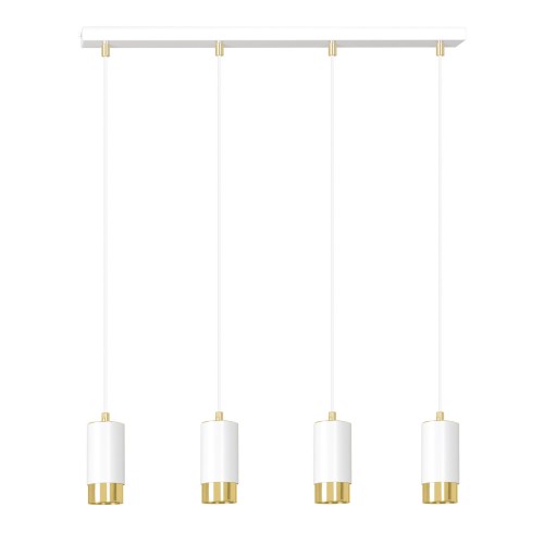 Fumiko 4 White-Gold 815/4 Designerski Spot Wiszący Białe Tuby Złote Dodatki