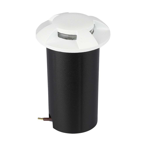 Oprawa Gruntowa Najazdowa 1W LED Biała 4-stronna IP67 VT-1171 3000K 50lm