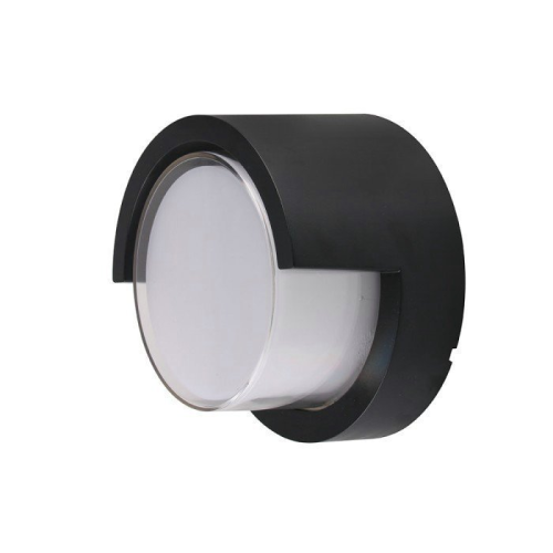 Kinkiet Zewnętrzny Oprawa Ścienna V-Tac 7W Led Czarna Okrągła Ip65 Vt-831 3000K 610Lm