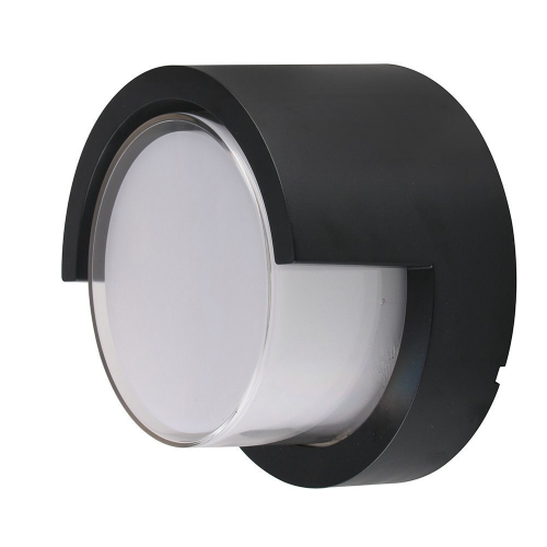 Kinkiet Zewnętrzny Oprawa Ścienna V-Tac 12W Led Ip65 Czarna Okrągła Vt-827 3000K 1155Lm
