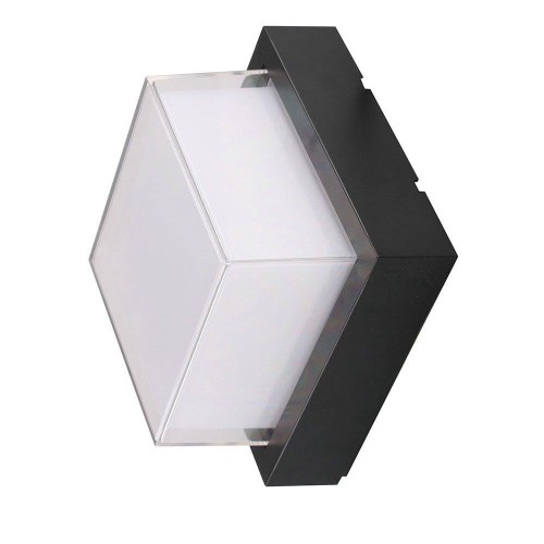 Kinkiet Zewnętrzny Oprawa V-Tac 12W Led Ip65 Czarny Kwadrat Vt-828 4000K 1280Lm