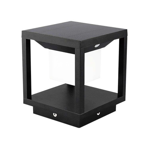 Słupek Ogrodowy Solarny V-TAC 2W LED 2-funkcje IP65 Czarny VT-11022 3000K 90lm 3 Lata Gwarancji