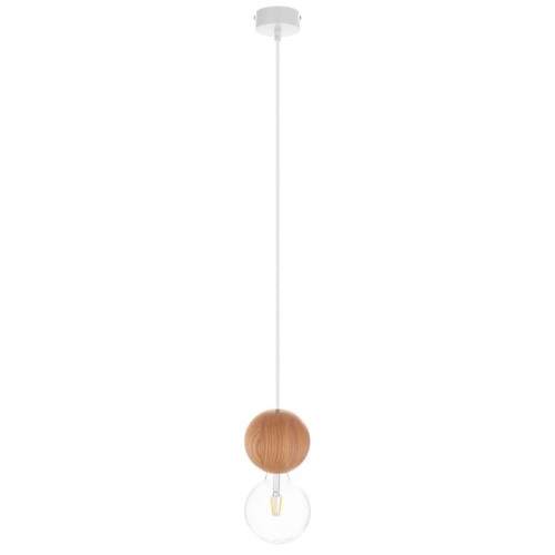 Drewniana lampa sufitowa Loft Sferni E27 lampa wisząca KOLOROWE KABLE