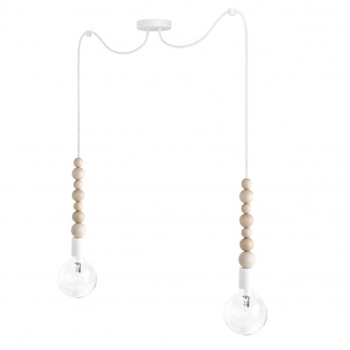 Lampa pająk Loft Sfarer 2 biała lampa wisząca KOLOROWE KABLE