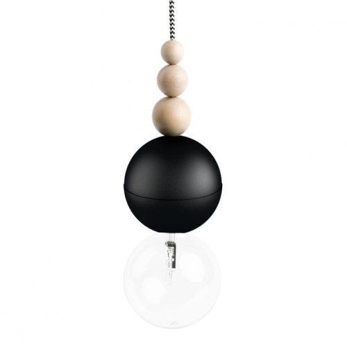 Loft Bala czarna strukturalna lampa wisząca KOLOROWE KABLE