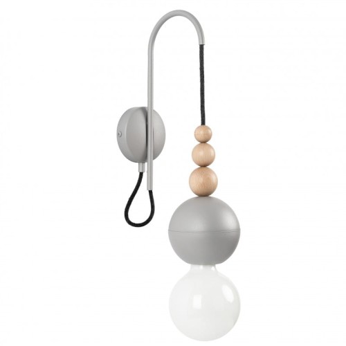 Lampa ścienna Loft Bala szary strukturalny kinkiet KOLOROWE KABLE