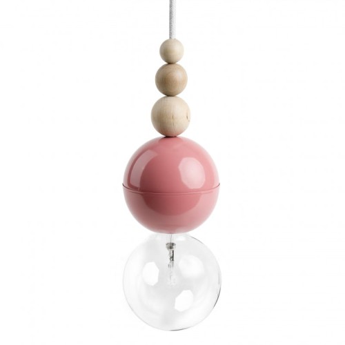 Loft Bala różowa lampa wisząca KOLOROWE KABLE