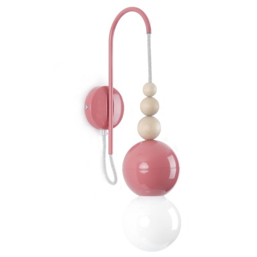 Lampa ścienna Loft Bala różowy kinkiet KOLOROWE KABLE