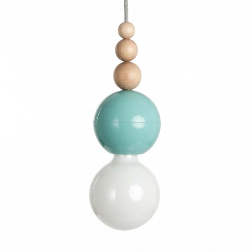 Loft Bala miętowa lampa wisząca KOLOROWE KABLE