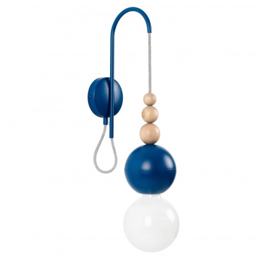 Lampa ścienna Loft Bala ciemnoniebieski strukturalny kinkiet KOLOROWE KABLE