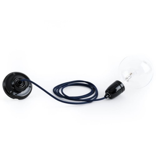 Loft Ceramic czarna ceramiczna lampa wisząca Kolorowe Kable