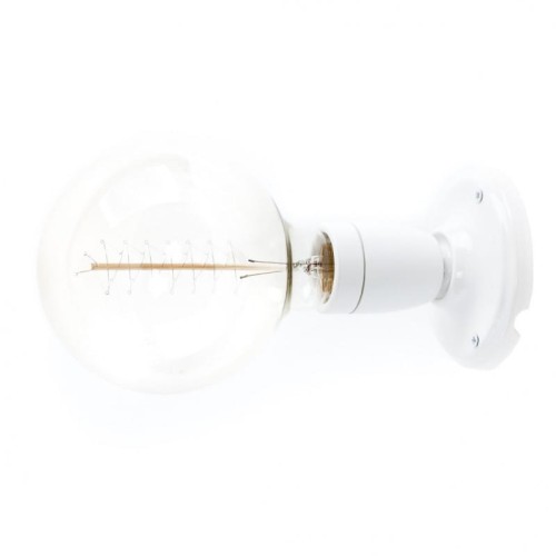 Loft Ceramic Kinkiet ceramiczny biały KOLOROWE KABLE