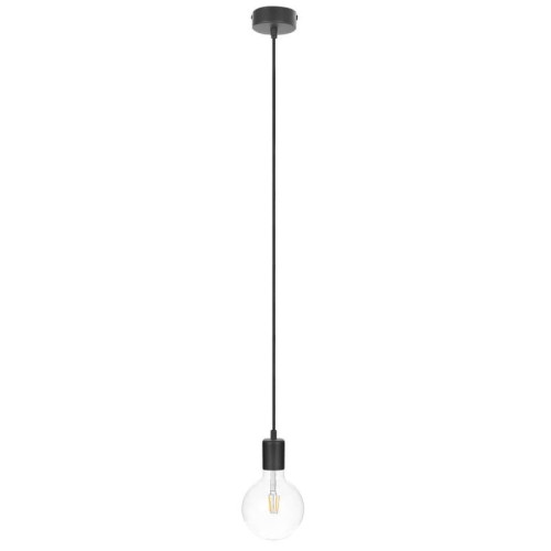 Czarna lampa wisząca loft metal line pojedynczy zwis na kablu KOLOROWE KABLE